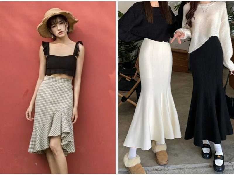 Chân Váy Đuôi Cá Phối Với Áo Gì? 10+ Gợi Ý Mix Đồ Thời Trang 7 Chân váy đuôi cá kết hợp áo hai dây hoặc áo len