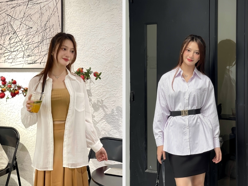 15+ Mẫu Áo Kiểu Trung Niên Cao Cấp Và Thanh Lịch 4 Áo kiểu trung niên phong cách Hàn Quốc
