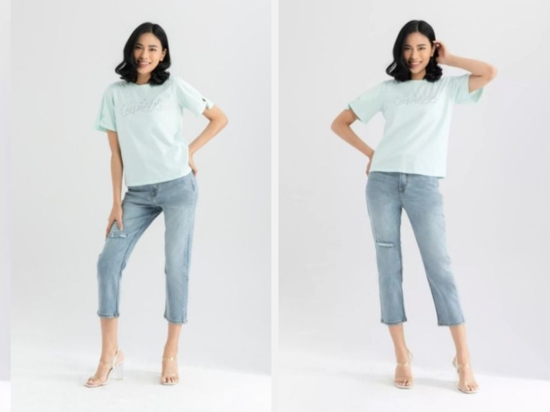 Gợi Ý Mặc Đẹp Cả Tuần - Mix & Match Trang Phục Phong Cách 6 Áo thun basic và quần jeans