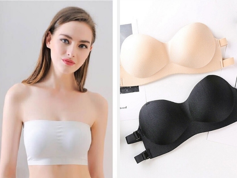 Áo bra không dây độn mút - Áo bra không dây nâng cao vòng 1