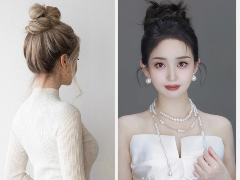 Hướng Dẫn Cách Buộc Tóc Củ Tỏi Đẹp Đơn Giản Cho Mọi Phong Cách 4 Búi củ tỏi phồng bồng bềnh