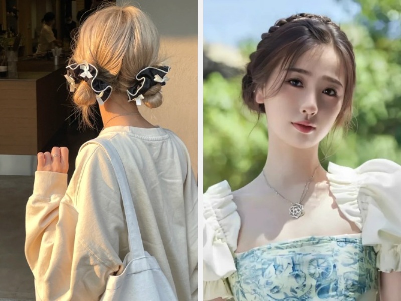 Hướng Dẫn Cách Buộc Tóc Củ Tỏi Đẹp Đơn Giản Cho Mọi Phong Cách 7 Kiểu tóc tết kết hợp búi củ tỏi phá cách