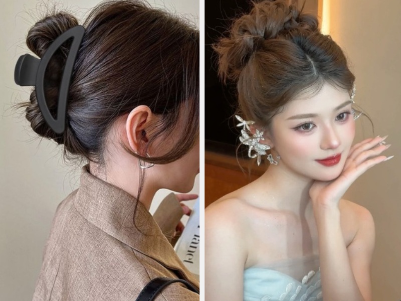 Hướng Dẫn Cách Buộc Tóc Củ Tỏi Đẹp Đơn Giản Cho Mọi Phong Cách 8 Cách búi củ tỏi cao bằng kẹp hoặc dây thun