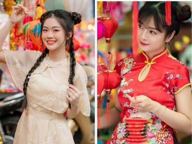 Đi Phố Lồng Đèn Mặc Gì? Gợi Ý Trang Phục Đẹp Cho Trung Thu 5 Sườn xám