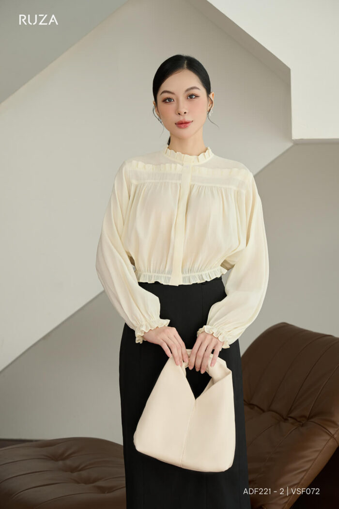 Áo sơ mi tay dài ANF221 Kem pc2