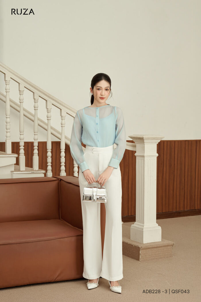 ao so mi tay dai basic xanh adb228 pc5