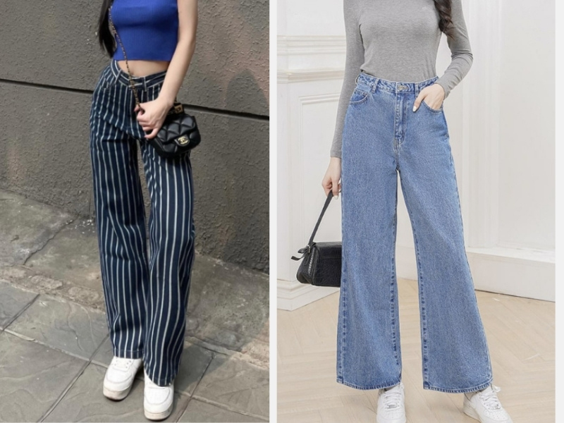Chân To Nên Mặc Quần Gì Để Tôn Dáng? Bí Quyết Chọn Quần Phù Hợp 4 Quần cạp cao và quần ống rộng