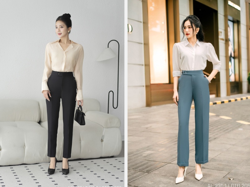 Chân To Nên Mặc Quần Gì Để Tôn Dáng? Bí Quyết Chọn Quần Phù Hợp 7 Quần màu tối (đen, xám, xanh đậm)
