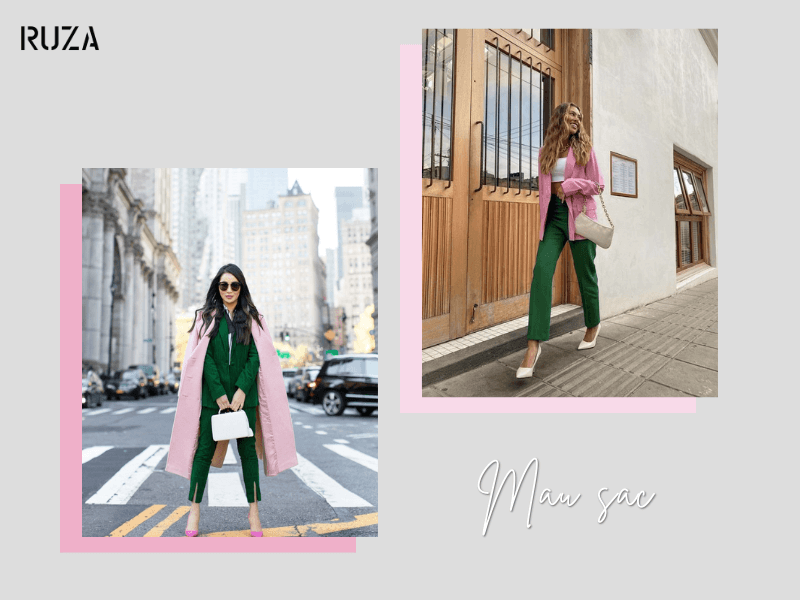 Kết hợp màu hồng pastel với màu chàm